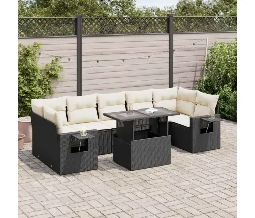 8-Osaline Aiadiivani Komplekt Patjadega, Must, Polürotang