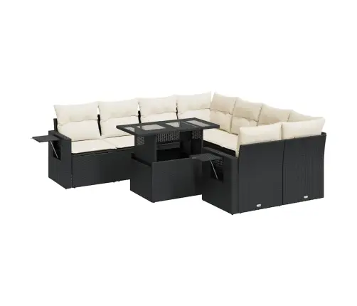 9-Osaline Aiadiivani Komplekt Patjadega, Must, Polürotang