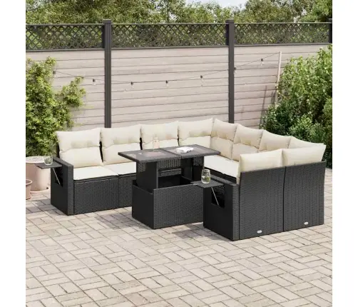 9-Osaline Aiadiivani Komplekt Patjadega, Must, Polürotang