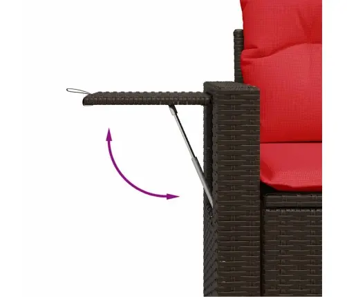 9-Daļīgs Dārza Dīvāna Komplekts Ar Matračiem, Brūns Pe Pinums Vidaxl