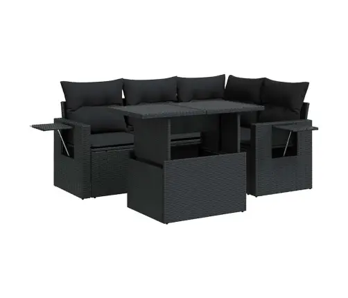 5-Daļīgs Dārza Dīvāna Komplekts Ar Matračiem, Pe Rotangpalma Vidaxl