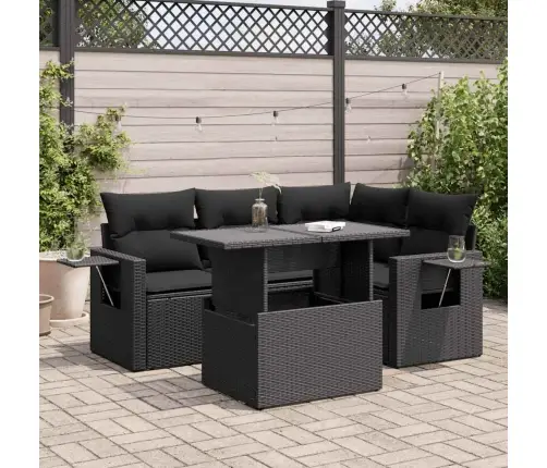 5-Daļīgs Dārza Dīvāna Komplekts Ar Matračiem, Pe Rotangpalma Vidaxl