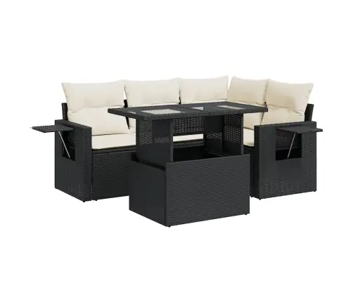 5-Daļīgs Dārza Dīvāna Komplekts Ar Matračiem, Pe Rotangpalma Vidaxl