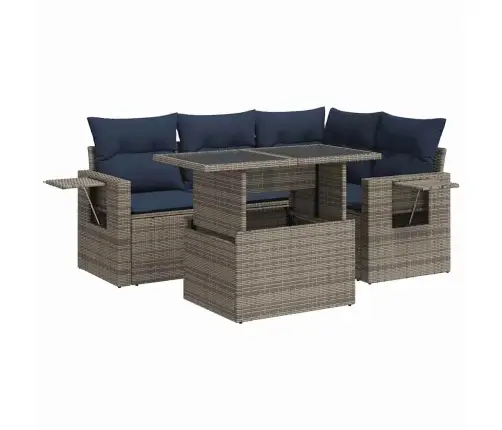 Sodo Komplektas Su Pagalvėlėmis, 5 Dalių, Poliratanas/Akacija