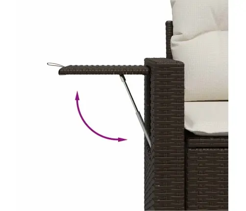 5-Daļīgs Dārza Dīvānu Komplekts, Matrači, Brūna Pe Rotangpalma Vidaxl