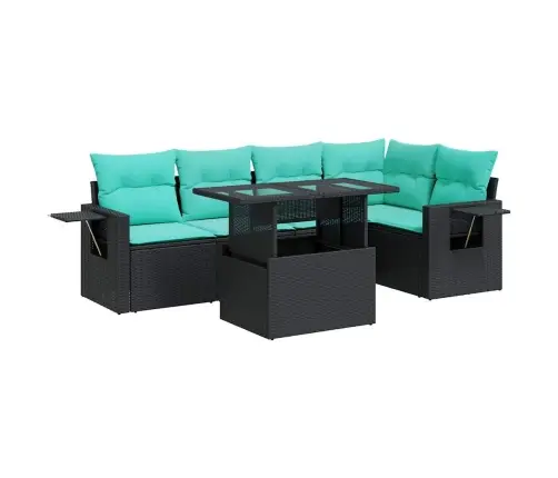 6-Osaline Aiadiivani Komplekt Patjadega, Must, Rotang/Akaatsia