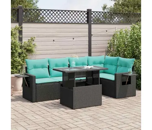 6-Osaline Aiadiivani Komplekt Patjadega, Must, Rotang/Akaatsia