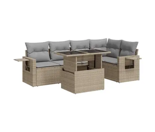 6-Osaline Aiadiivani Komplekt Patjadega, Beež, Polürotang