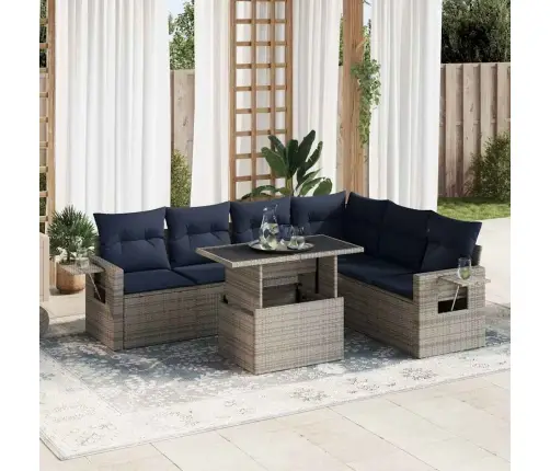 Sodo Komplektas Su Pagalvėlėmis, 7 Dalių, Poliratanas