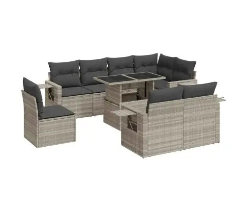 9-Osaline Aiadiivani Komplekt Patjadega, Helehall, Polürotang