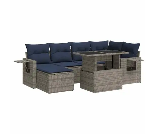 Sodo Komplektas Su Pagalvėlėmis, 7 Dalių, Poliratanas/Akacija