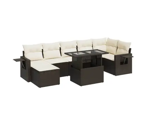 8-Osaline Aiadiivani Komplekt Patjadega, Pruun, Polürotang