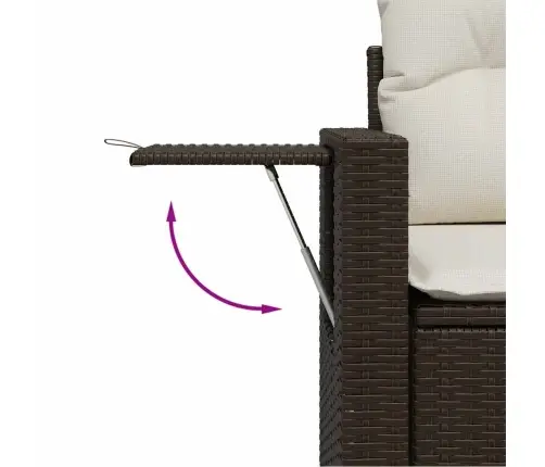 8-Osaline Aiadiivani Komplekt Patjadega, Pruun, Polürotang