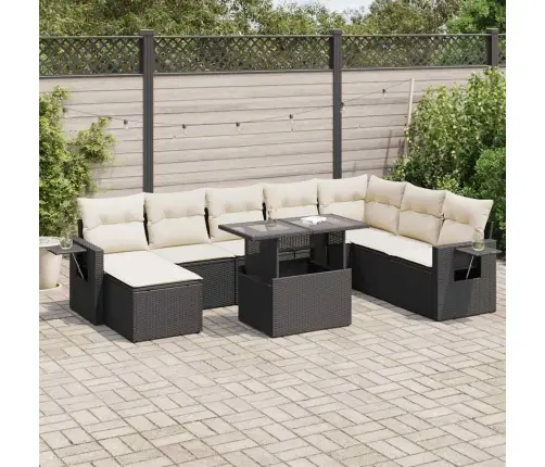 9-Osaline Aiadiivani Komplekt Patjadega, Must, Polürotang