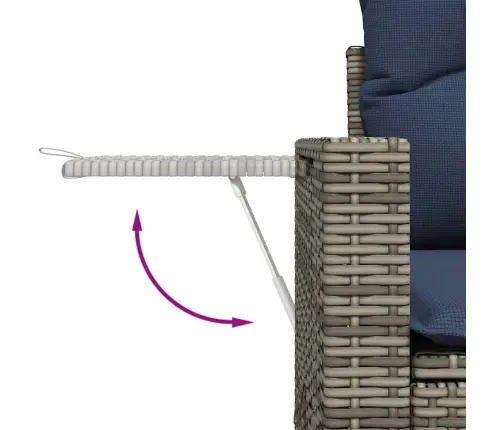 9-Daļīgs Dārza Dīvāna Komplekts Ar Matračiem, Pelēks Pe Pinums Vidaxl