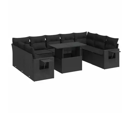 10-Osaline Aiadiivani Komplekt Patjadega, Must, Polürotang