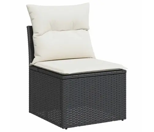 10-Daļīgs Dārza Dīvāna Komplekts, Matrači, Melna Pe Rotangpalma Vidaxl