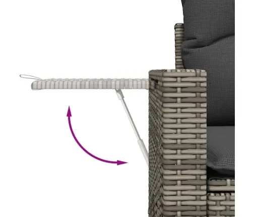 10-Daļīgs Dārza Dīvāna Komplekts Ar Matračiem, Pelēks Pe Pinums Vidaxl