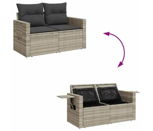 10-Osaline Aiadiivani Komplekt Patjadega, Helehall, Polürotang