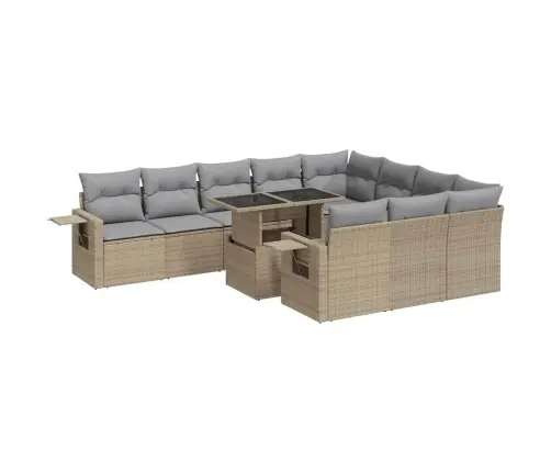 11-Osaline Aiadiivani Komplekt Patjadega, Beež, Polürotang