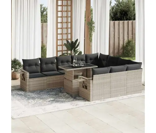 11-Osaline Aiadiivani Komplekt Patjadega, Helehall, Polürotang