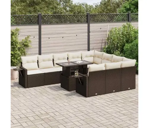 11-Osaline Aiadiivani Komplekt Patjadega, Pruun, Polürotang