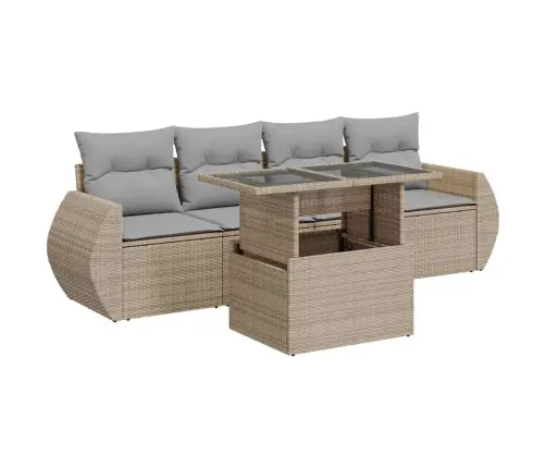 5-Osaline Aiadiivani Komplekt Patjadega, Beež, Polürotang