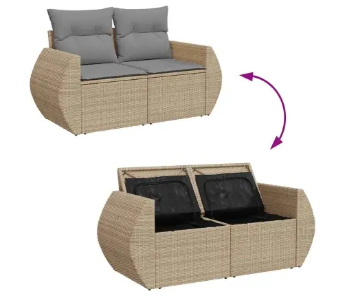 5-Osaline Aiadiivani Komplekt Patjadega, Beež, Polürotang