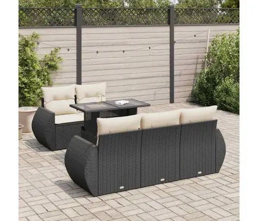 6-Osaline Aiadiivani Komplekt Patjadega, Must, Polürotang