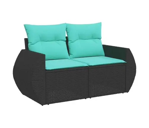 6-Osaline Aiadiivani Komplekt Patjadega, Must, Rotang/Akaatsia