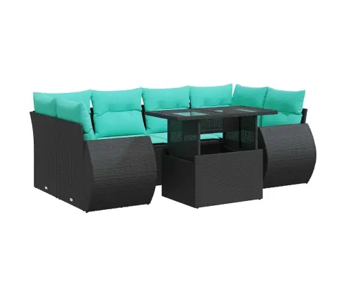 Sodo Komplektas Su Pagalvėlėmis, 7 Dalių, Poliratanas/Akacija