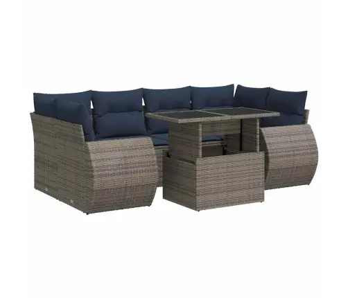 Sodo Komplektas Su Pagalvėlėmis, 7 Dalių, Poliratanas/Akacija