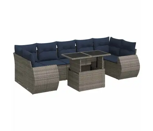 8-Osaline Aiadiivani Komplekt Patjadega, Hall, Rotang/Akaatsia