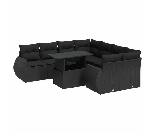 9-Osaline Aiadiivani Komplekt Patjadega, Must, Polürotang