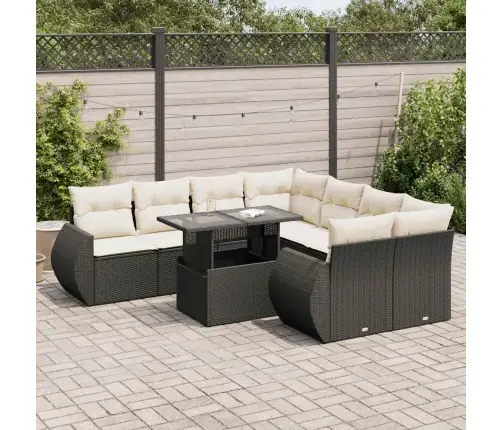 9-Osaline Aiadiivani Komplekt Patjadega, Must, Polürotang