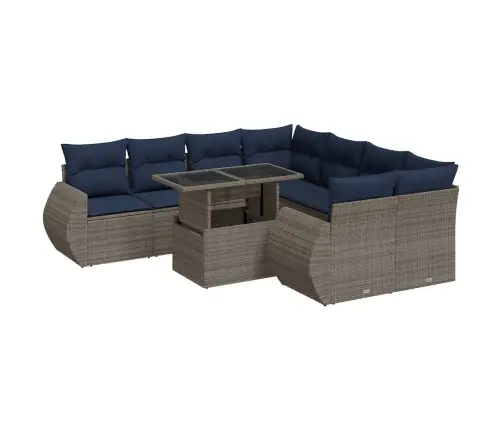 Sodo Komplektas Su Pagalvėlėmis, 9 Dalių, Poliratanas/Akacija