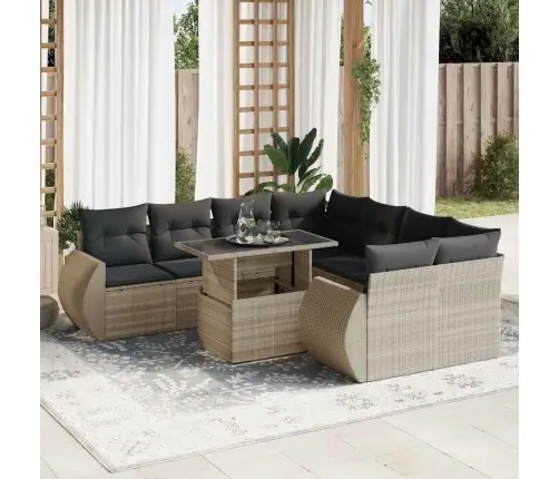 9-Osaline Aiadiivani Komplekt Patjadega, Helehall, Polürotang