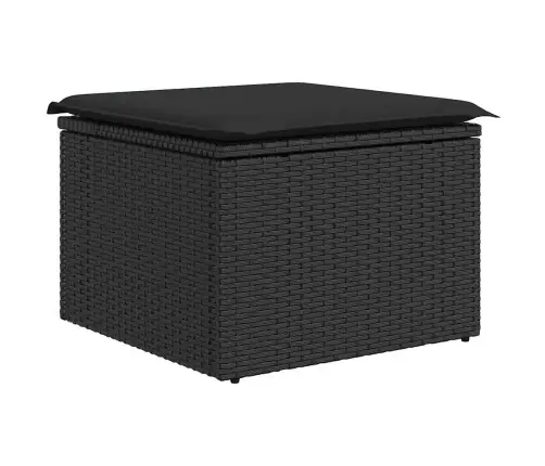 6-Daļīgs Dārza Dīvāna Komplekts, Matrači, Melna Pe Rotanpalma Vidaxl