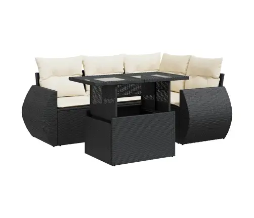 5-Osaline Aiadiivanikomplekt Patjadega, Must, Polürotang