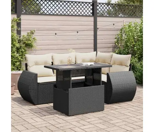 5-Osaline Aiadiivanikomplekt Patjadega, Must, Polürotang