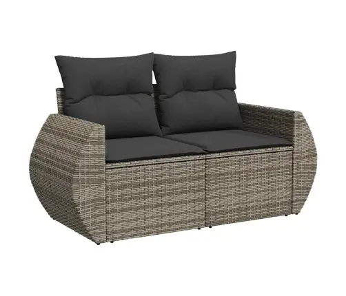 5-Daļīgs Dārza Dīvāna Komplekts Ar Matračiem, Pelēks Pe Pinums Vidaxl