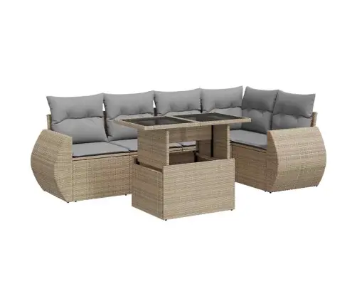 6-Osaline Aiadiivani Komplekt Patjadega, Beež, Polürotang