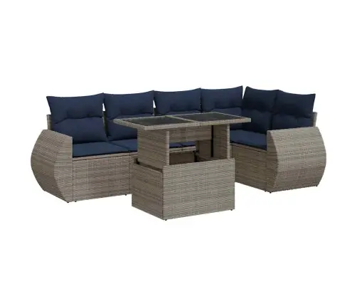 6-Osaline Aiadiivani Komplekt Patjadega, Hall, Rotang/Akaatsia