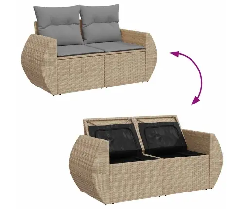 7-Osaline Aiadiivani Komplekt Patjadega, Beež, Polürotang