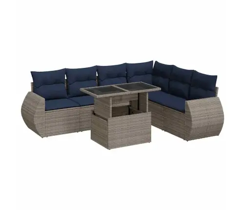 Sodo Komplektas Su Pagalvėlėmis, 7 Dalių, Poliratanas/Akacija