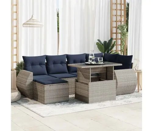 Sodo Komplektas Su Pagalvėlėmis, 7 Dalių, Poliratanas/Akacija