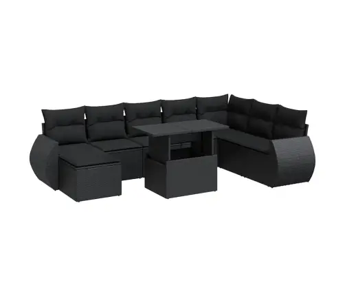 9-Osaline Aiadiivani Komplekt Patjadega, Must, Polürotang