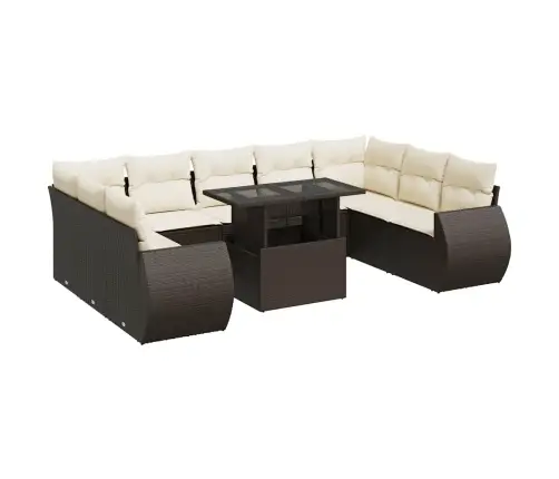 10-Osaline Aiadiivani Komplekt Patjadega, Pruun, Polürotang