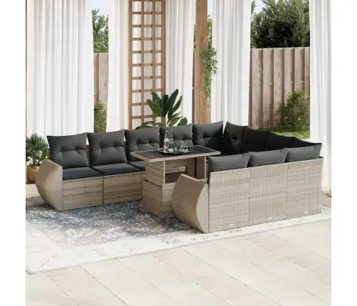 11-Osaline Aiadiivani Komplekt Patjadega, Helehall, Polürotang