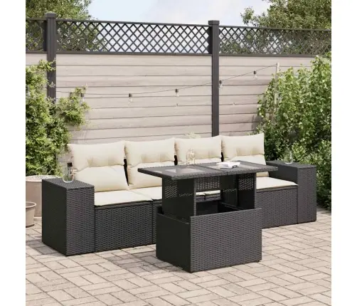 5-Daļīgs Dārza Dīvāna Komplekts Ar Matračiem, Pe Rotangpalma Vidaxl